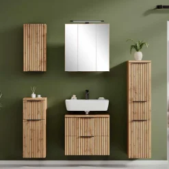 Bad Unterbeckenschrank mit Klappe & Schublade - Crystoga