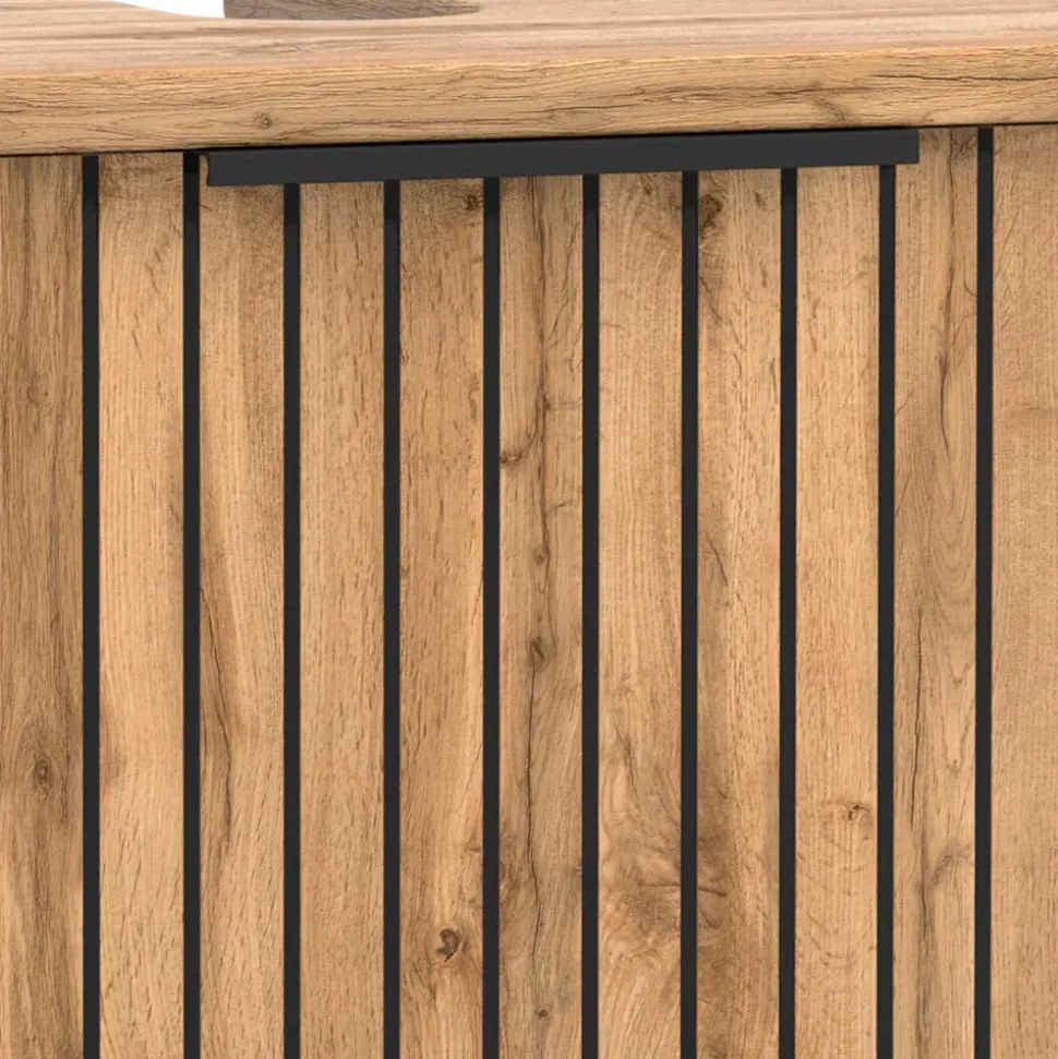 Bad Unterbeckenschrank mit Klappe & Schublade - Crystoga