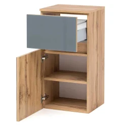 Bad Unterschrank in Grau Glas & Wildeiche - Anviletca