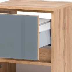 Bad Unterschrank in Grau Glas & Wildeiche - Anviletca