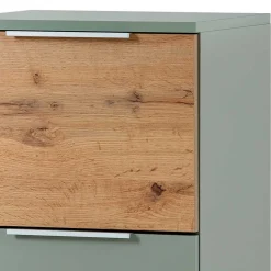 Bad Unterschrank in Graugrün mit Eiche - Liz