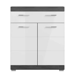 Bad Vertiko in Weiß Hochglanz & Grau - Nancys