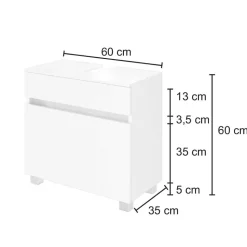 Bad Waschbecken Schrank in Weiß - Vandan