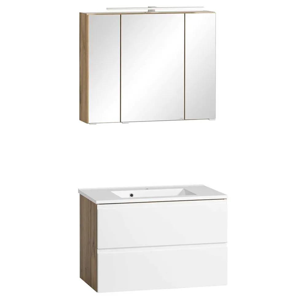 Bad Waschbeckenschrank & Spiegelschrank - Eight (zweiteilig)