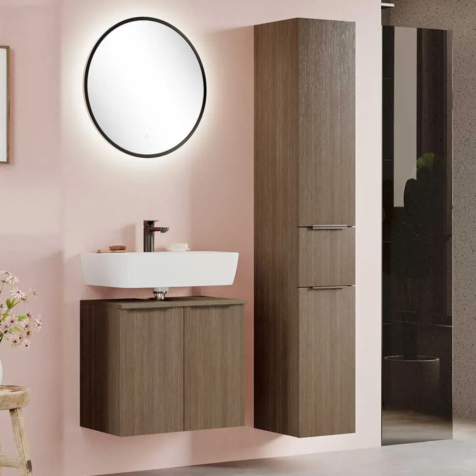 Bad Waschplatz und Hochschrank Set - Ucaida (dreiteilig)