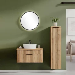 Bad Waschtisch & Midischrank Set - Crystoga (dreiteilig)