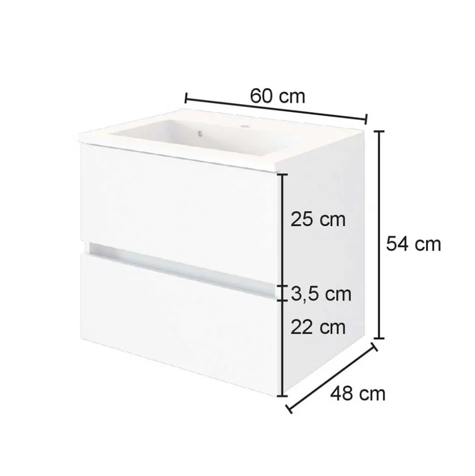Bad Waschtisch mit Becken in Grau & Holz Optik - Athrin