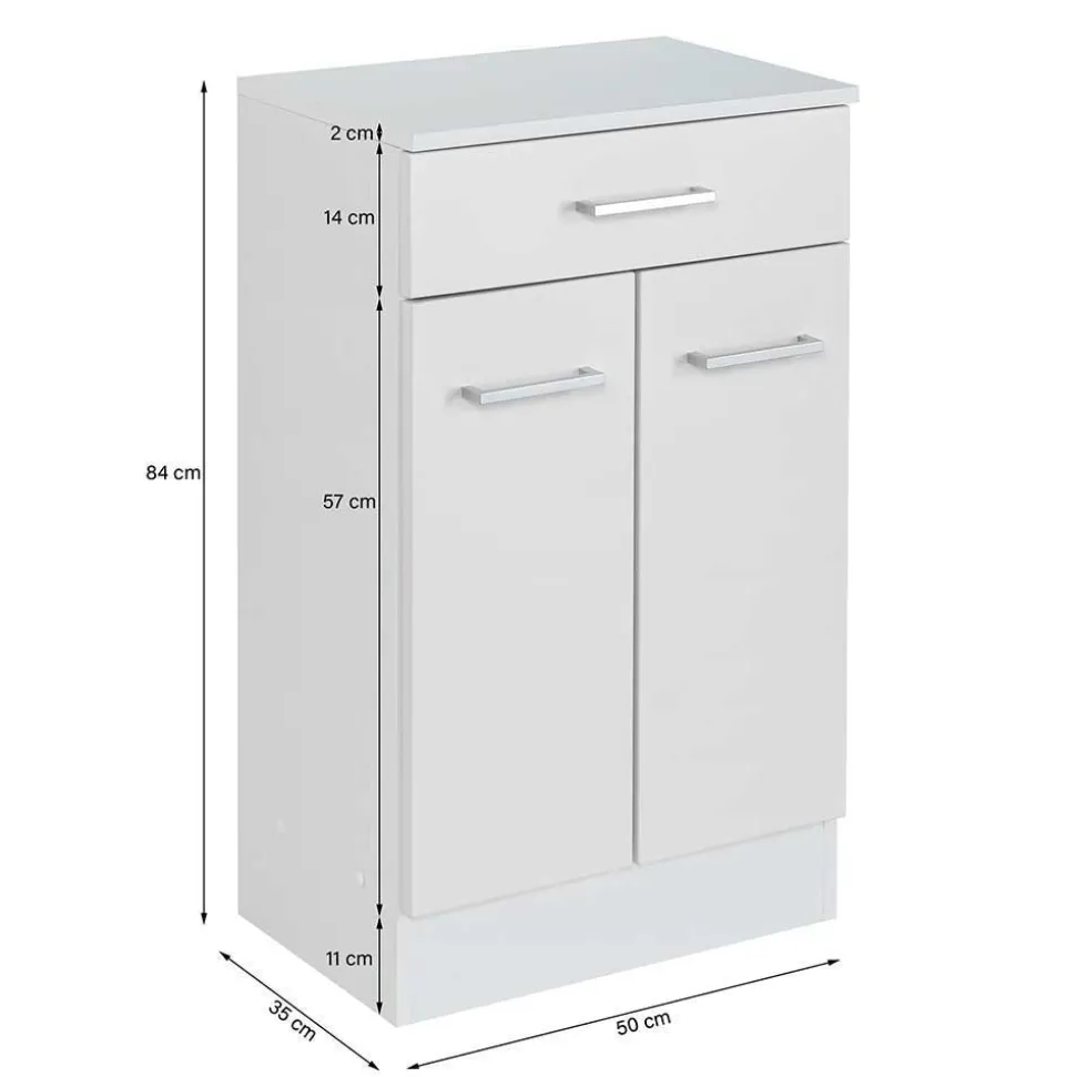 Badausstattung Möbel Set in Weiß - Skiranov (vierteilig)