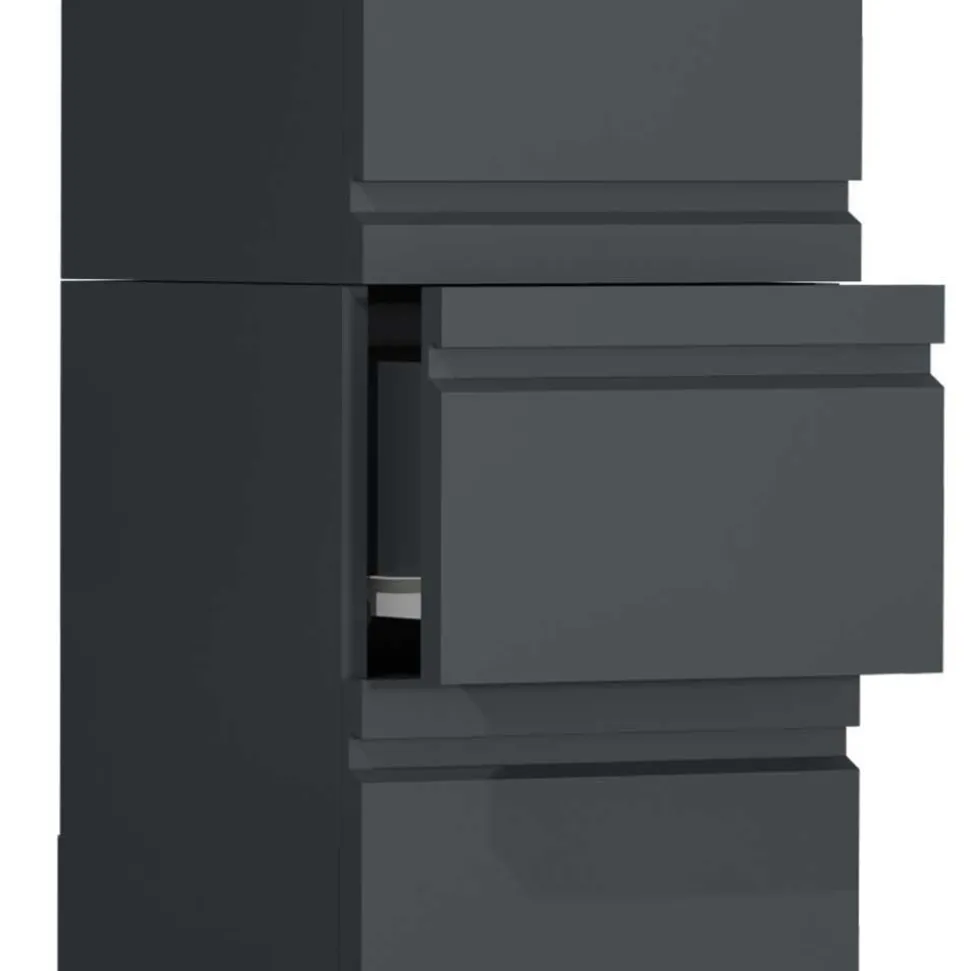 Badeinrichtung in Anthrazit Set - Idamoro (vierteilig)