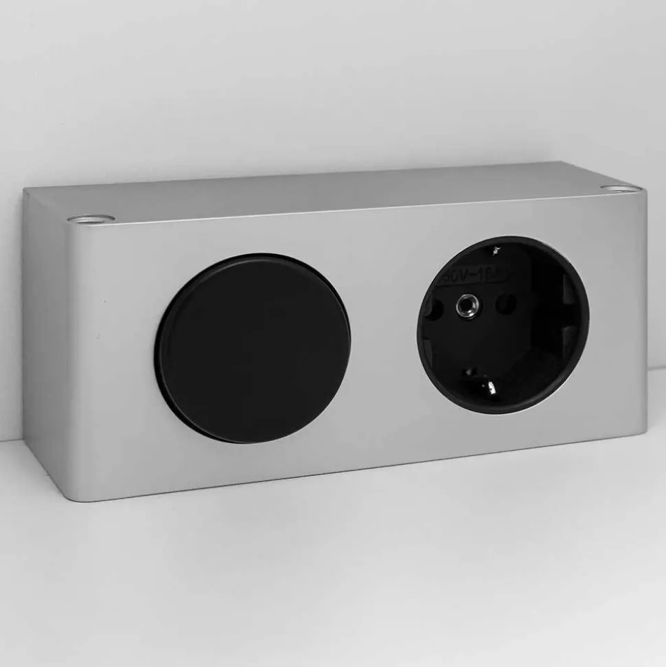 Badeinrichtung in Wildeiche mit Schwarz - Crystoga (vierteilig)