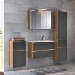 Badezimmer Kombination als Möbelset - Athrin (vierteilig)