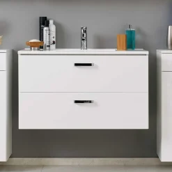 Badezimmer Kombination Sagunis in Weiß (sechsteilig)