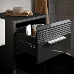 Badezimmer Möbelblock in Schwarz - Culina (fünfteilig)