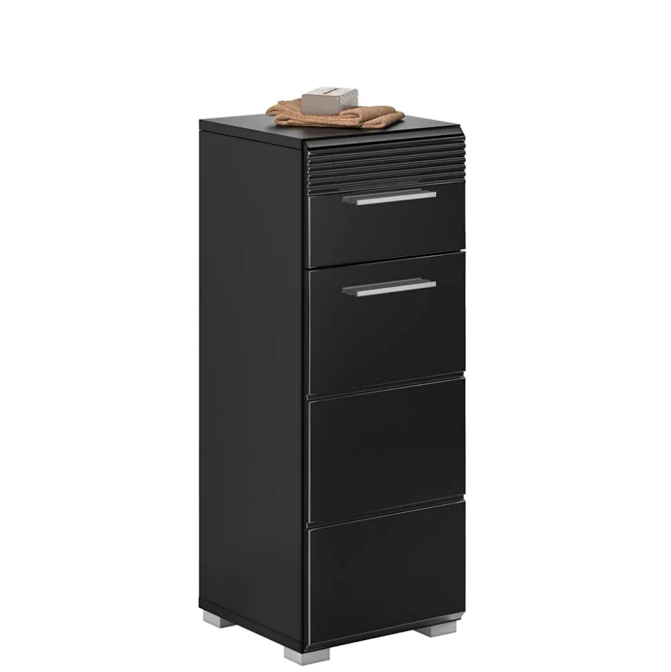 Badezimmer Möbelblock in Schwarz - Culina (fünfteilig)