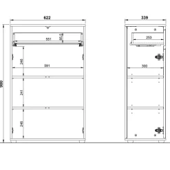 Badezimmer Vertiko in Grau - Ancela