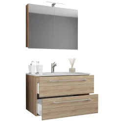 Badezimmer Waschplatz Set mit LED - Caleena (zweiteilig)