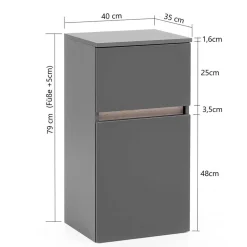 Badezimmerblock Schrank Set - Agiruan (vierteilig)