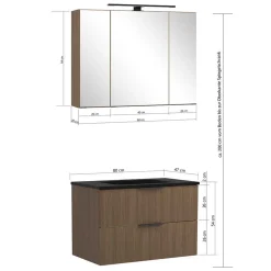 Badezimmer-Einrichtung Set modern - Ucaida (vierteilig)