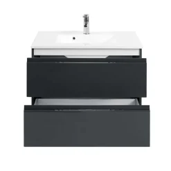 Badezimmermöbel Blaxin in Anthrazit Hochglanz (zweiteilig)