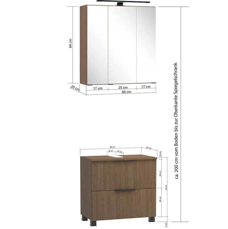 Badezimmermöbel Einrichtung modern - Ucaida (dreiteilig)