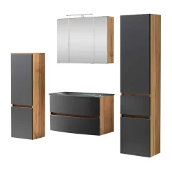 Badezimmermöbel Kombination zweifarbig - Larutta (vierteilig)