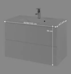 Badezimmermöbel Set Concetada mit 3D Spiegelschrank (dreiteilig)