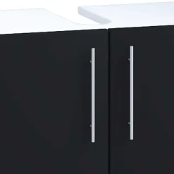 Badezimmermöbel Set in Weiß Schwarz - Cranies I (vierteilig)