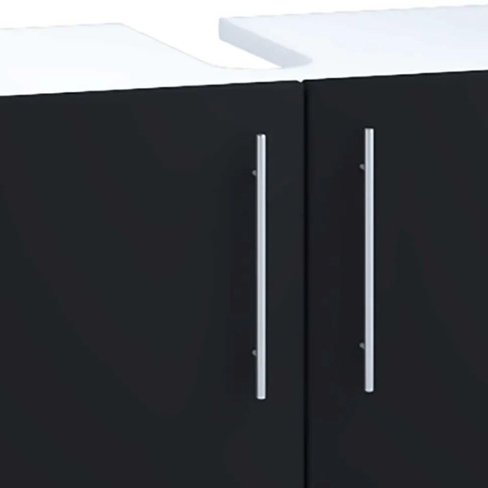 Badezimmermöbel Set in Weiß Schwarz - Cranies I (vierteilig)