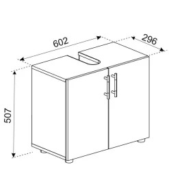 Badezimmermöbel Set in Weiß Schwarz - Cranies I (vierteilig)