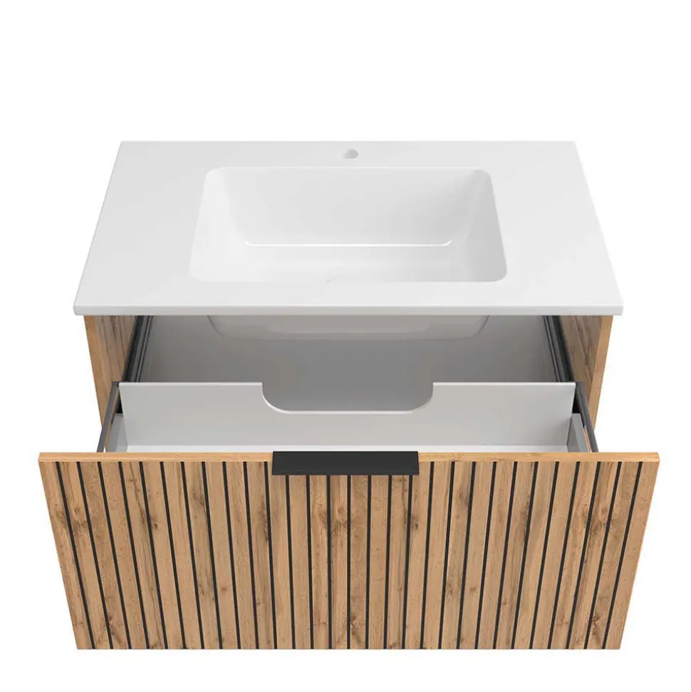 Badezimmermöbel Setangebot in Wildeiche - Crystoga (vierteilig)