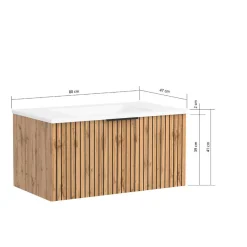 Badezimmermöbel Setangebot in Wildeiche - Crystoga (vierteilig)