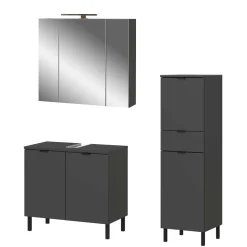 Badezimmermöbel-Set in Dunkelgrau - Quado (dreiteilig)