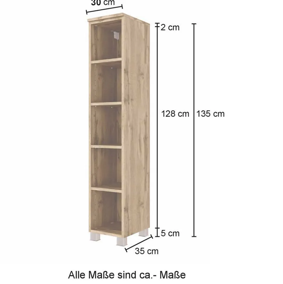 Badezimmerregal im Wildeiche Holz Look - Tofias