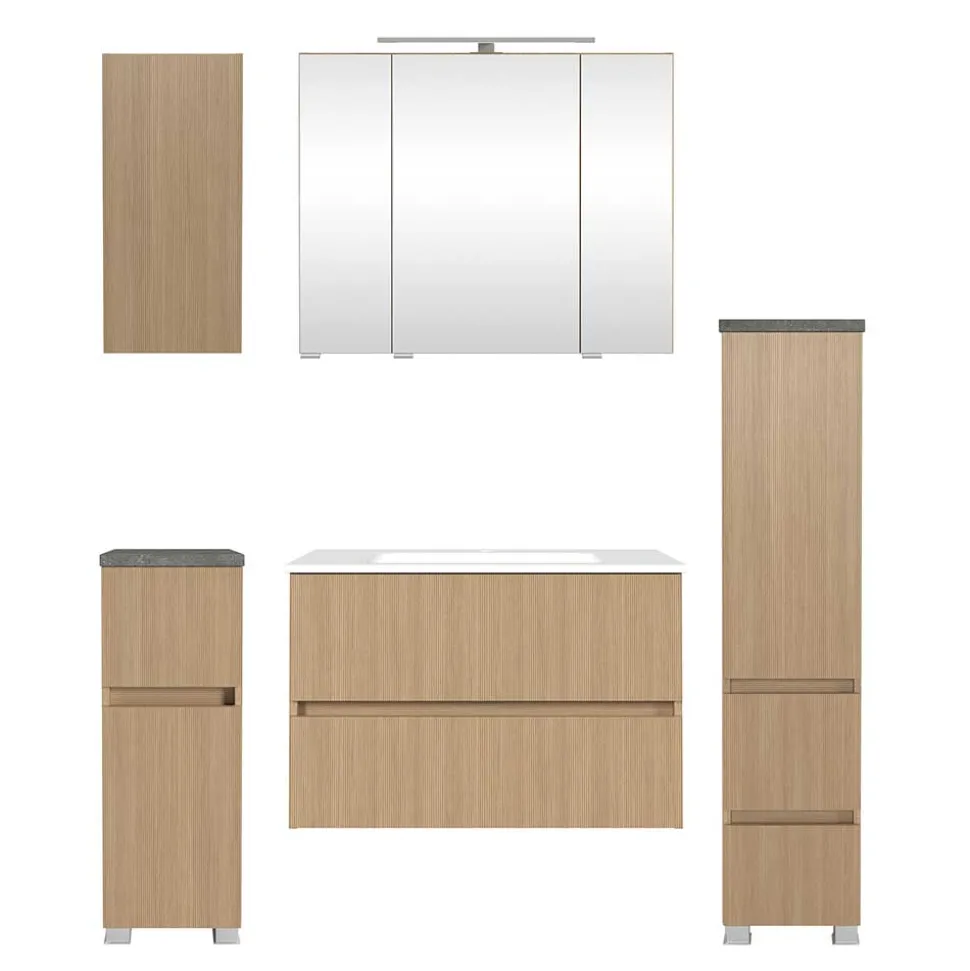Badmöbel Block Einzelmöbel Set - Leitha (fünfteilig)
