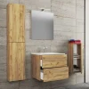 Badmöbel Einrichtungsset - Holz Look - Karin (vierteilig)