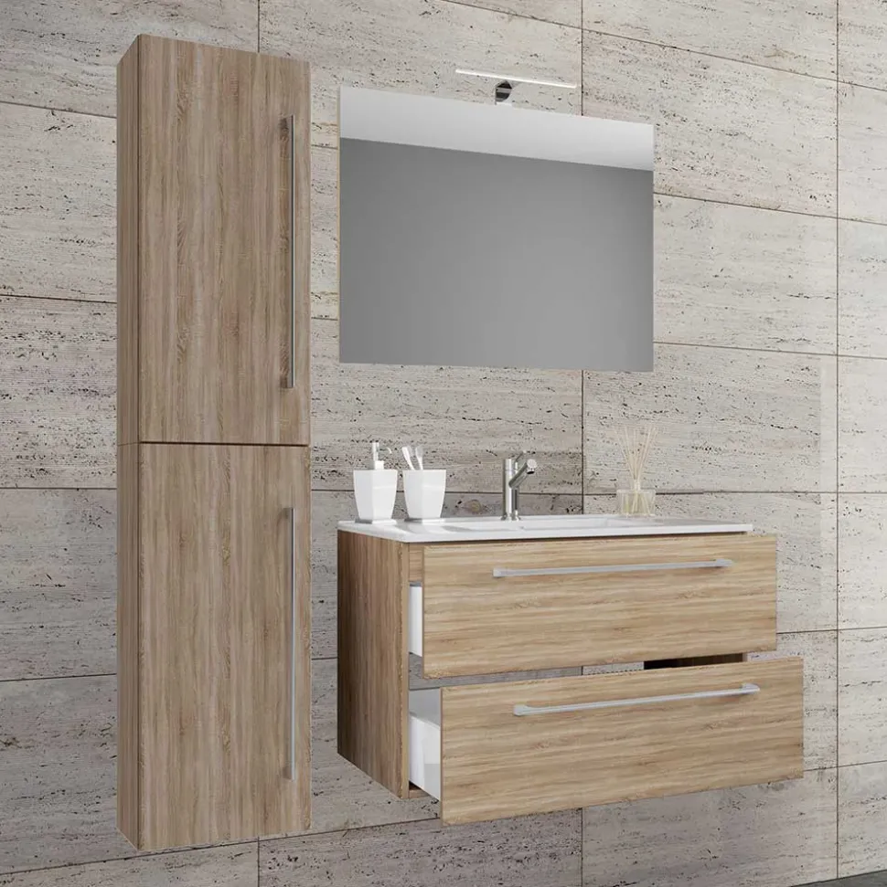 Badmöbel Einrichtungsset für Wandmontage - Caleena (dreiteilig)
