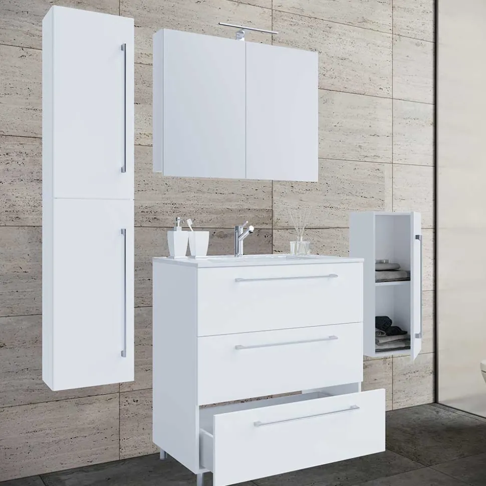 Badmöbel im Set 126 cm breit - Ipsum (vierteilig)