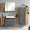 Badmöbel in Beton Optik & Wildeiche - Mia (dreiteilig)