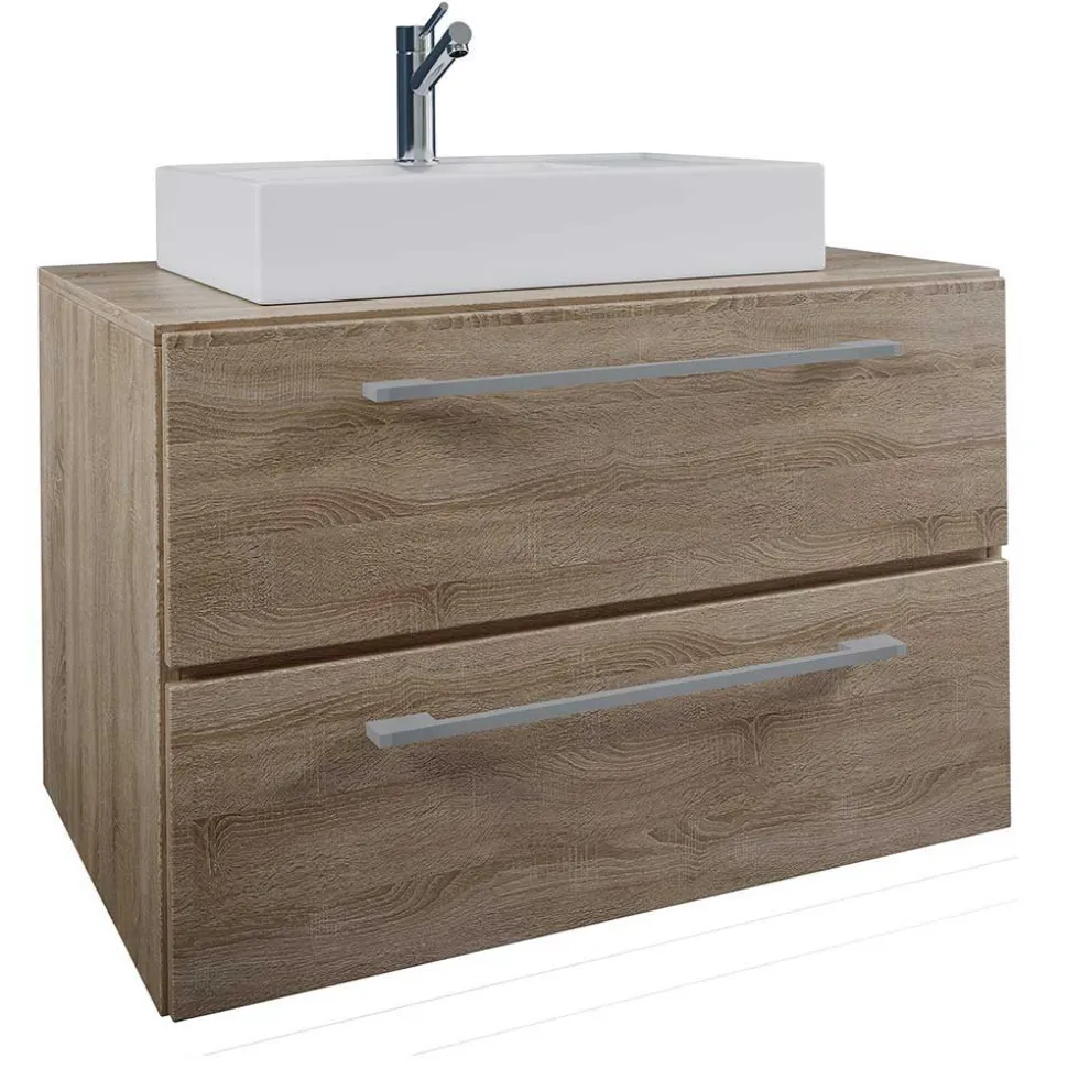 Badmöbel in Holzoptik Sonoma-Eiche - Caleena (dreiteilig)