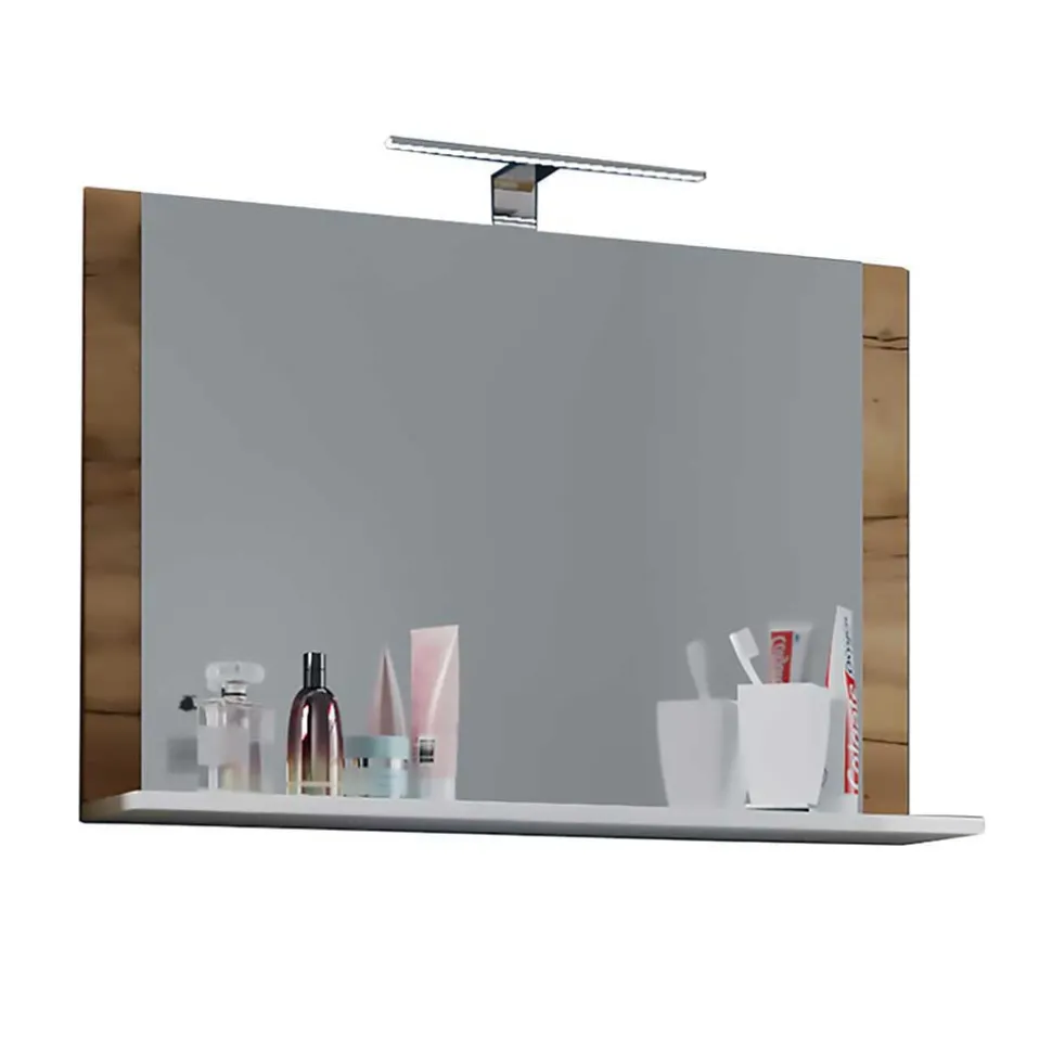 Badmöbel in Weiß & Wildeiche Honig - Cabarete (vierteilig)