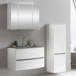 Badmöbel in Weiß Kombination - Mesciria (dreiteilig)