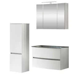 Badmöbel in Weiß Kombination - Mesciria (dreiteilig)