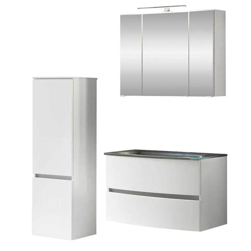 Badmöbel in Weiß Kombination - Mesciria (dreiteilig)