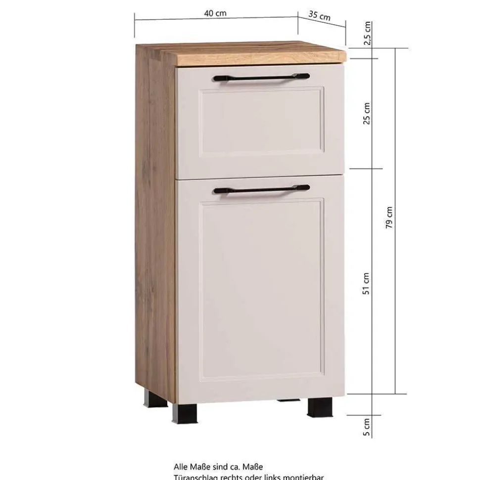 Badmöbel inklusive Aufsatzbecken Set - Trioto (vierteilig)