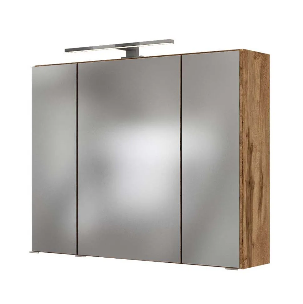 Badmöbel Kombination in Grau Glas - Anviletca (fünfteilig)