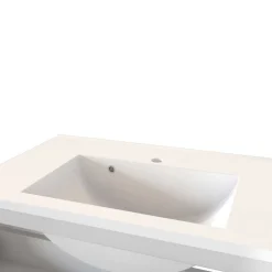 Badmöbel Kombination in Grau Glas - Anviletca (fünfteilig)