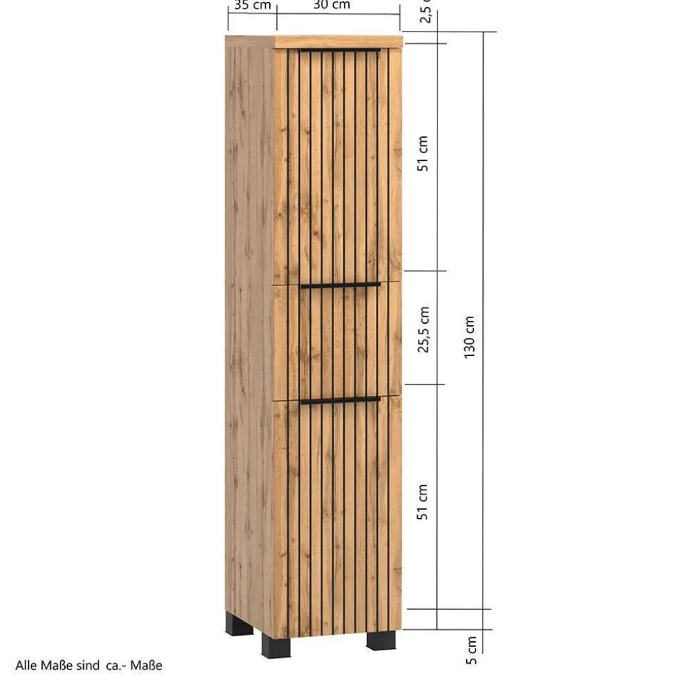 Badmöbel Schränke & Spiegel Set - Crystoga (vierteilig)