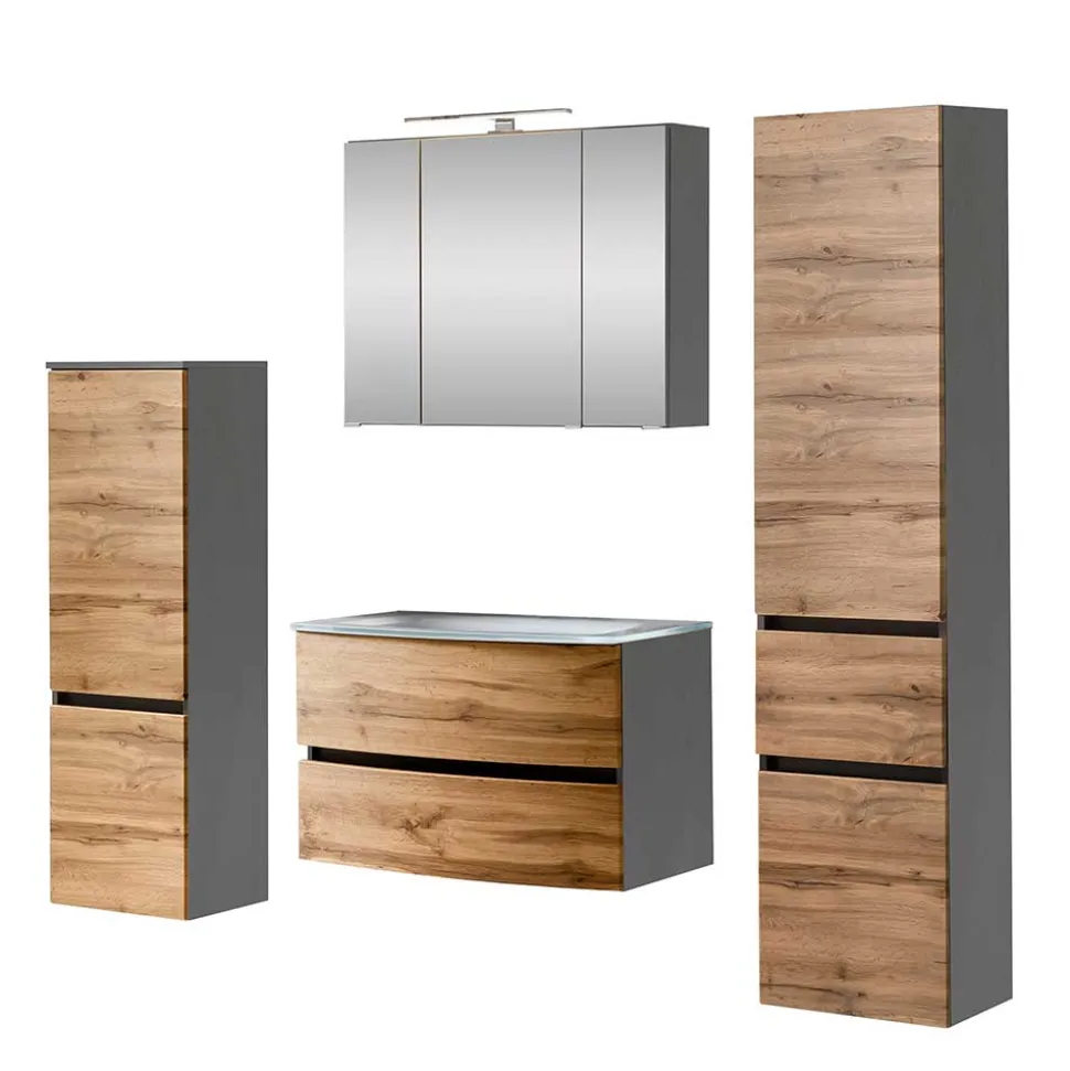Badmöbel Serie Möbelset zweifarbig - Vandija (vierteilig)