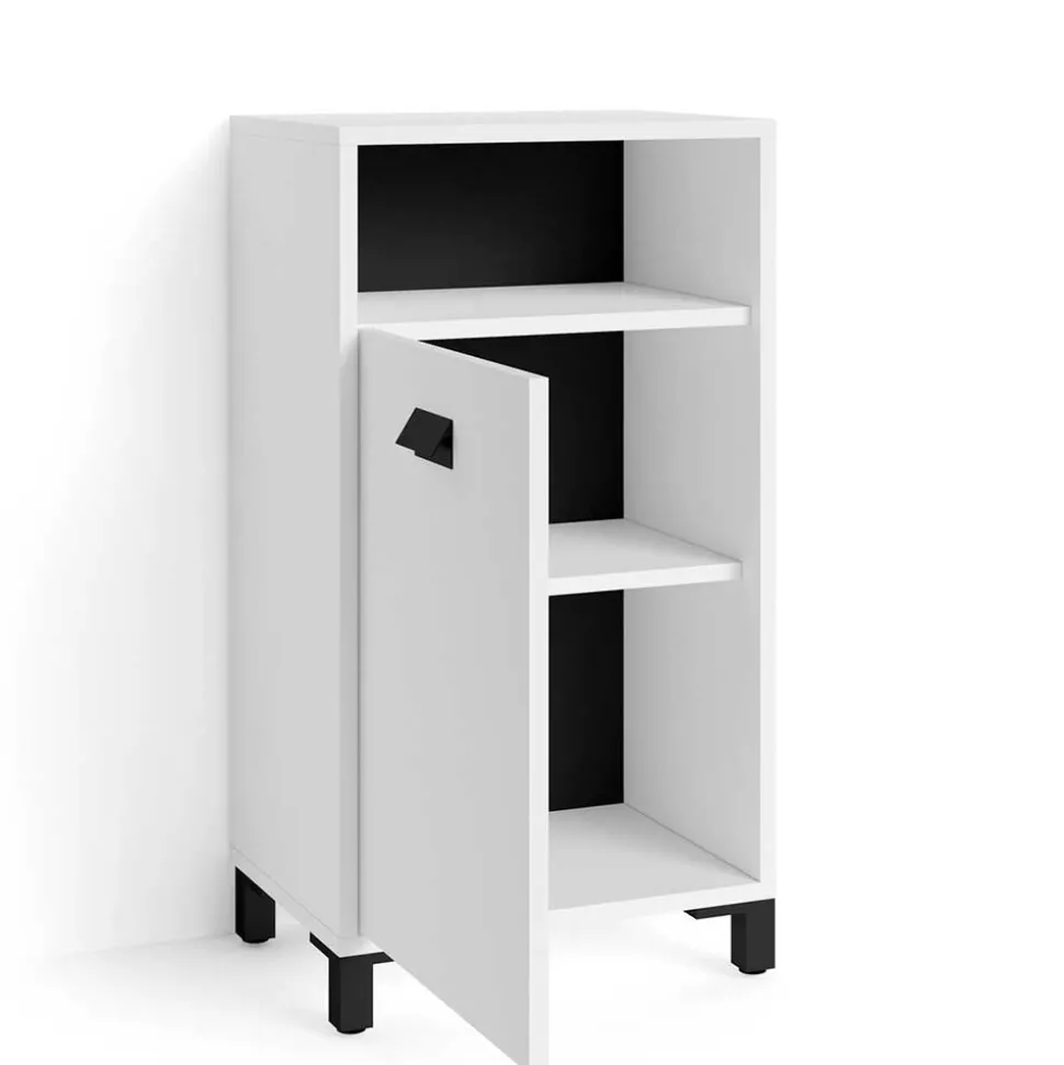 Badmöbel Set in Weiß Schwarz - Envaton (dreiteilig)