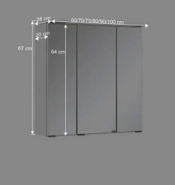 Badmöbel Set Sagunis in Hochglanz Weiß (vierteilig)